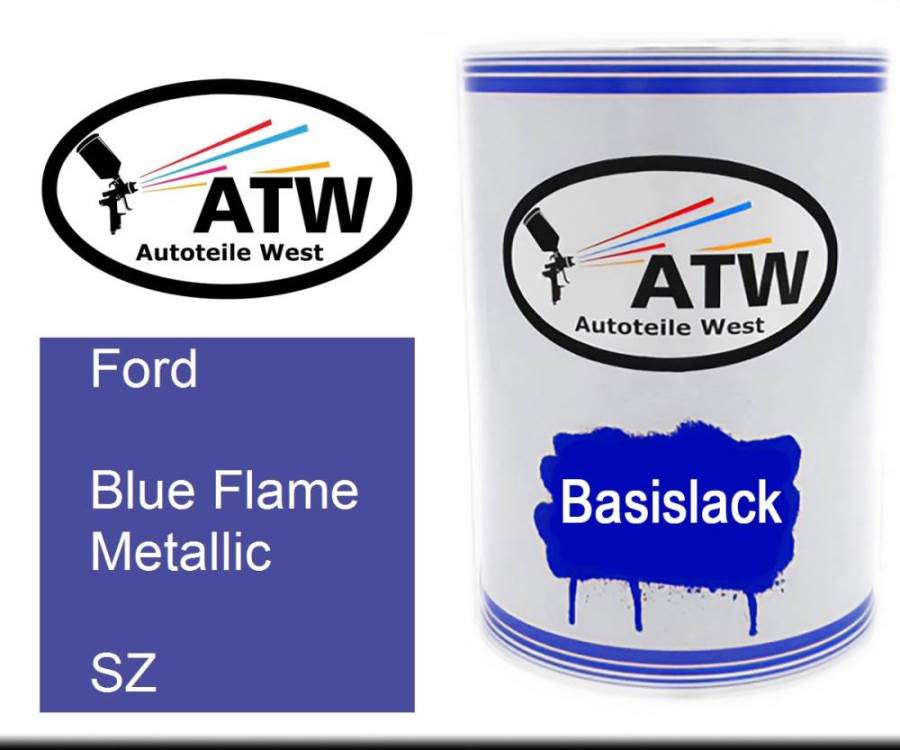 Ford, Blue Flame Metallic, SZ: 500ml Lackdose, von ATW Autoteile West.